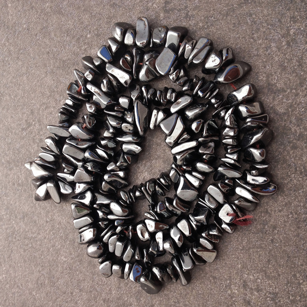 Dramatic Hematite Chip Artisan Necklace